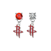 Houston Rockets RED & CLEAR Swarovski Crystal Stud Rhinestone Earrings