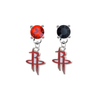 Houston Rockets RED & BLACK Swarovski Crystal Stud Rhinestone Earrings