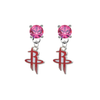 Houston Rockets PINK Swarovski Crystal Stud Rhinestone Earrings
