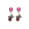 Miami Heat PINK Swarovski Crystal Stud Rhinestone Earrings