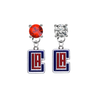 Los Angeles Clippers Style 2 RED & CLEAR Swarovski Crystal Stud Rhinestone Earrings