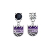Sacramento Kings BLACK & CLEAR Swarovski Crystal Stud Rhinestone Earrings