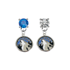 Minnesota Timberwolves BLUE & CLEAR Swarovski Crystal Stud Rhinestone Earrings