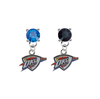 Oklahoma City Thunder BLUE & BLACK Swarovski Crystal Stud Rhinestone Earrings