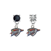 Oklahoma City Thunder BLACK & CLEAR Swarovski Crystal Stud Rhinestone Earrings