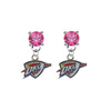 Oklahoma City Thunder PINK Swarovski Crystal Stud Rhinestone Earrings