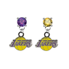 Los Angeles Lakers PURPLE & GOLD Swarovski Crystal Stud Rhinestone Earrings