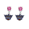 Phoenix Suns PINK Swarovski Crystal Stud Rhinestone Earrings