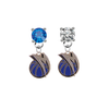 Dallas Mavericks BLUE & CLEAR Swarovski Crystal Stud Rhinestone Earrings