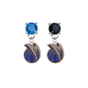 Dallas Mavericks BLUE & BLACK Swarovski Crystal Stud Rhinestone Earrings
