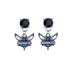 Charlotte Hornets BLACK Swarovski Crystal Stud Rhinestone Earrings
