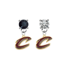 Cleveland Cavaliers Style 2 BLACK & CLEAR Swarovski Crystal Stud Rhinestone Earrings