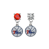 Philadelphia 76ers RED & CLEAR Swarovski Crystal Stud Rhinestone Earrings