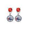 Philadelphia 76ers RED Swarovski Crystal Stud Rhinestone Earrings
