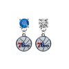 Philadelphia 76ers BLUE & CLEAR Swarovski Crystal Stud Rhinestone Earrings