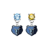 Memphis Grizzlies LIGHT BLUE & GOLD Swarovski Crystal Stud Rhinestone Earrings