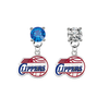 Los Angeles Clippers BLUE & CLEAR Swarovski Crystal Stud Rhinestone Earrings