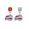Los Angeles Clippers RED & CLEAR Swarovski Crystal Stud Rhinestone Earrings