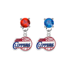 Los Angeles Clippers RED & BLUE Swarovski Crystal Stud Rhinestone Earrings