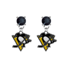 Pittsburgh Penguins BLACK Swarovski Crystal Stud Rhinestone Earrings