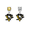 Pittsburgh Penguins GOLD & CLEAR Swarovski Crystal Stud Rhinestone Earrings