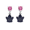 Toronto Maple Leafs PINK Swarovski Crystal Stud Rhinestone Earrings