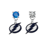 Tampa Bay Lightning BLUE & CLEAR Swarovski Crystal Stud Rhinestone Earrings