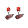 Detroit Red Wings RED Swarovski Crystal Stud Rhinestone Earrings