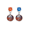 New York Islanders ORANGE & BLUE Swarovski Crystal Stud Rhinestone Earrings
