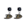 Anaheim Ducks BLACK Swarovski Crystal Stud Rhinestone Earrings