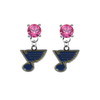 St Louis Blues PINK Swarovski Crystal Stud Rhinestone Earrings