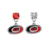  Carolina Hurricanes RED & CLEAR Swarovski Crystal Stud Rhinestone Earrings