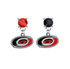 Carolina Hurricanes RED & BLACK Swarovski Crystal Stud Rhinestone Earrings