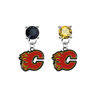 Calgary Flames BLACK & GOLD Swarovski Crystal Stud Rhinestone Earrings