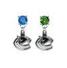 Vancouver Canucks BLUE & GREEN Swarovski Crystal Stud Rhinestone Earrings