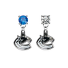 Vancouver Canucks BLUE & CLEAR Swarovski Crystal Stud Rhinestone Earrings