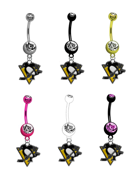 Pittsburgh Penguins NHL Hockey Belly Button Navel Ring - Pick Your Color