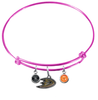 Anaheim Ducks Color Edition PINK Expandable Wire Bangle Charm Bracelet