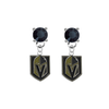 Vegas Golden Knights BLACK Swarovski Crystal Stud Rhinestone Earrings