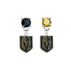 Vegas Golden Knights BLACK & GOLD Swarovski Crystal Stud Rhinestone Earrings