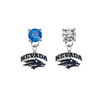 Nevada Wolf Pack BLUE & CLEAR Swarovski Crystal Stud Rhinestone Earrings