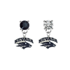 Nevada Wolf Pack BLACK & CLEAR Swarovski Crystal Stud Rhinestone Earrings