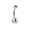 Anaheim Angels Red Swarovski Crystal Classic Style MLB Belly Ring