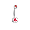 Boston Red Sox Red Swarovski Crystal Classic Style MLB Belly Ring