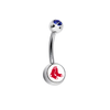 Boston Red Sox Blue Swarovski Crystal Classic Style MLB Belly Ring