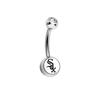 Chicago White Sox Clear Swarovski Crystal Classic Style MLB Belly Ring