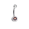 Houston Astros Clear Swarovski Crystal Classic Style MLB Belly Ring