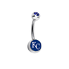 Kansas City Royals Blue Swarovski Crystal Classic Style MLB Belly Ring