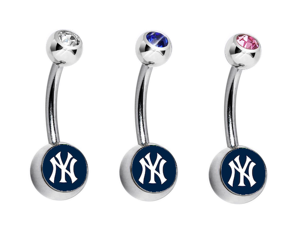 New York Yankees Swarovski Crystal Classic Style MLB Belly Ring