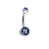 New York Yankees Blue Swarovski Crystal Classic Style MLB Belly Ring